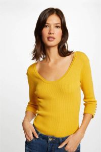 Morgan fijngebreide trui geel