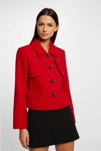 Morgan korte jas met wol rood