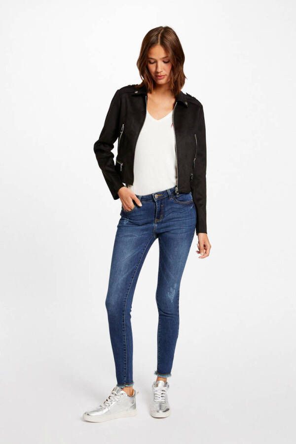 Morgan kort jasje van imitatie suede zwart