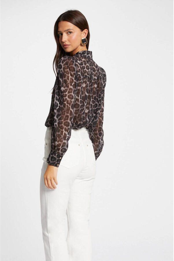 Morgan blouse met panterprint bruin - Foto 2