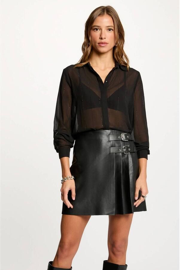 Morgan blouse met strass-steentjes zwart