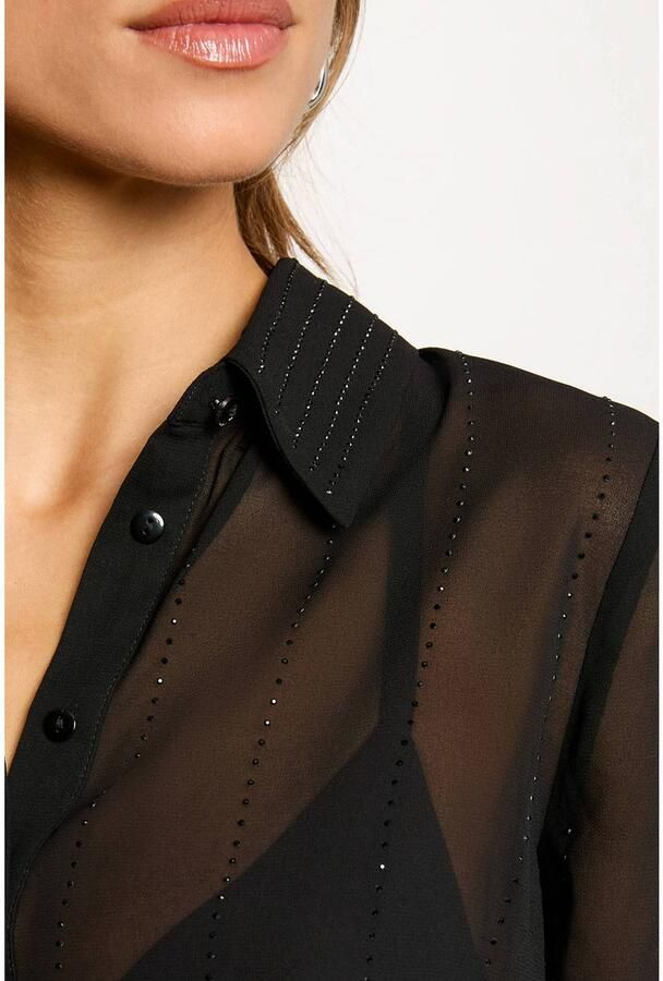 Morgan blouse met strass-steentjes zwart - Foto 2