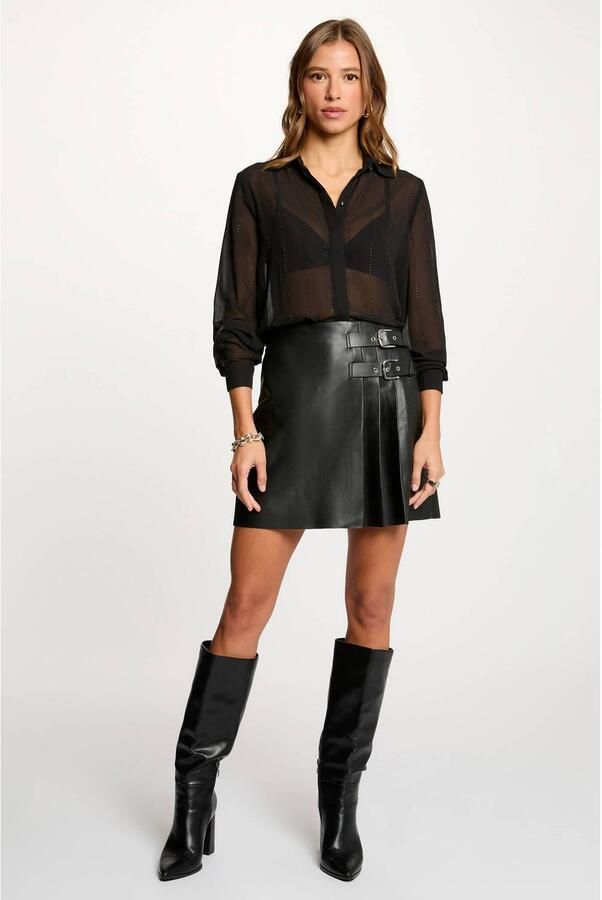 Morgan blouse met strass-steentjes zwart - Foto 3