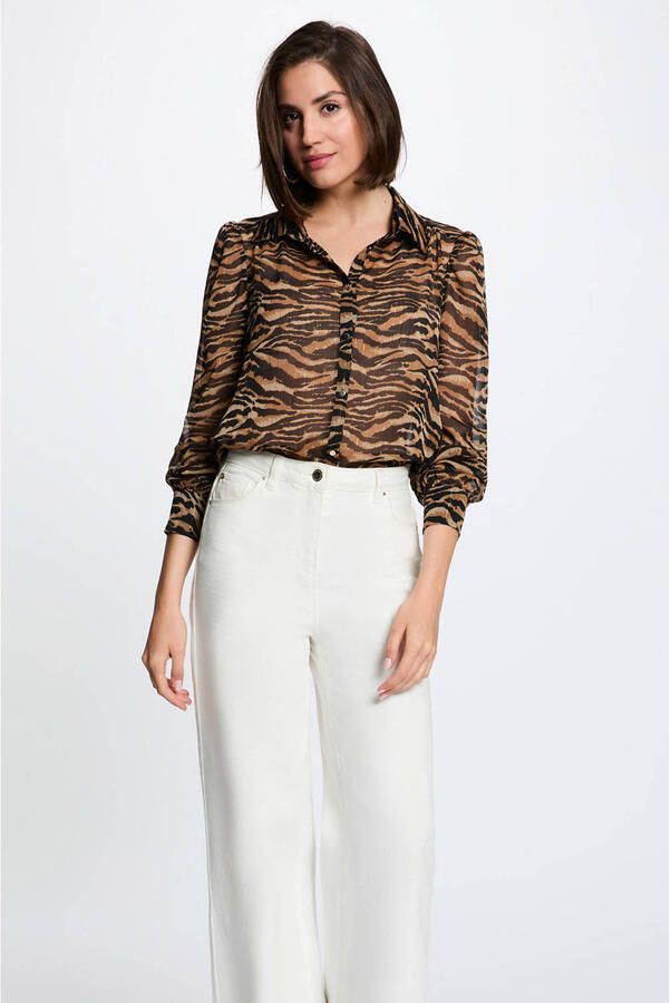 Morgan blouse met zebra zwart