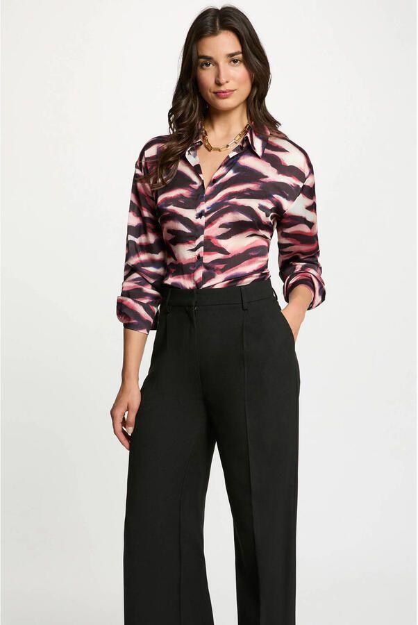 Morgan blouse met zebraprint zwart