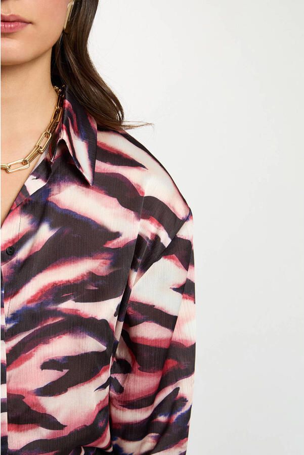 Morgan blouse met zebraprint zwart - Foto 2