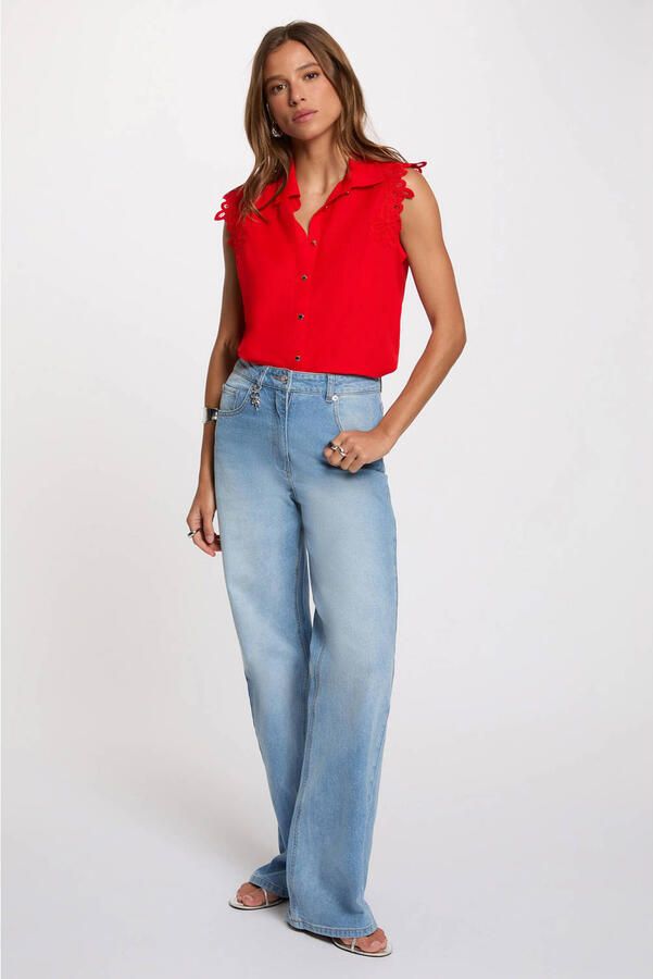 Morgan blouse rood - Foto 3