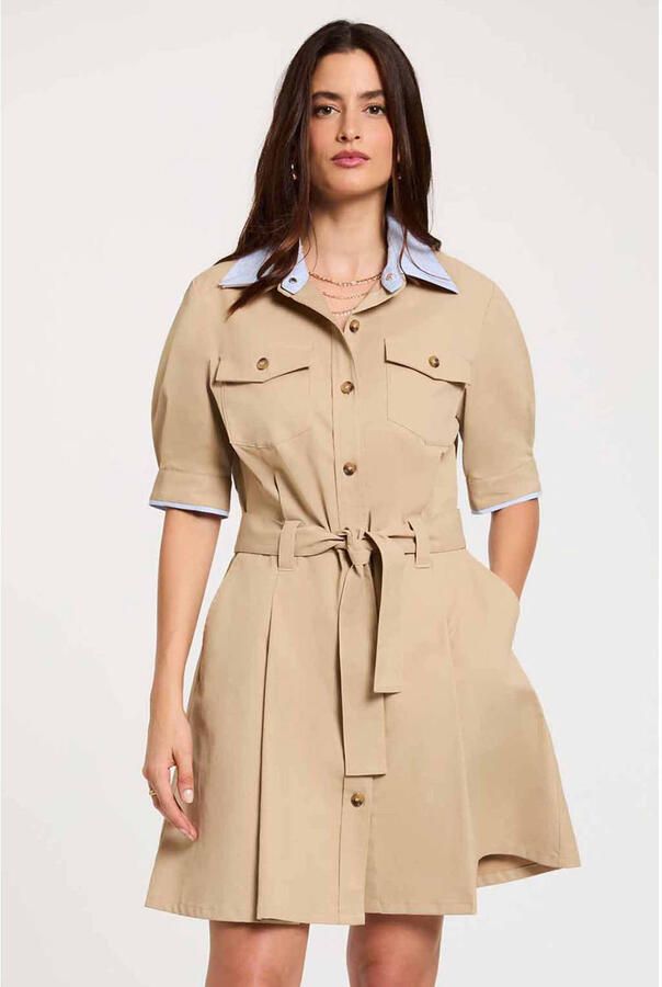 Morgan blousejurk met ceintuur beige