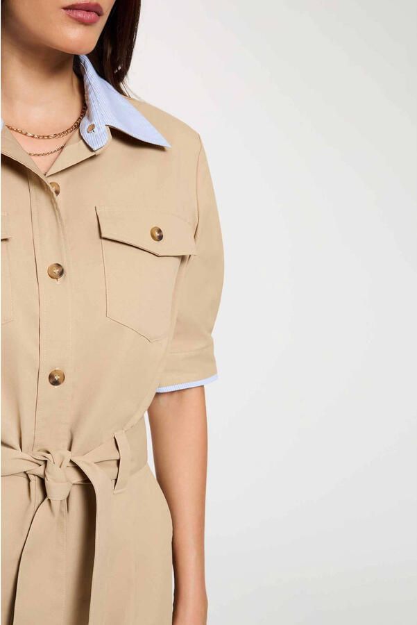 Morgan blousejurk met ceintuur beige - Foto 3