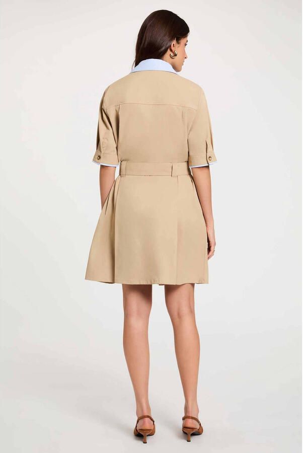 Morgan blousejurk met ceintuur beige - Foto 2