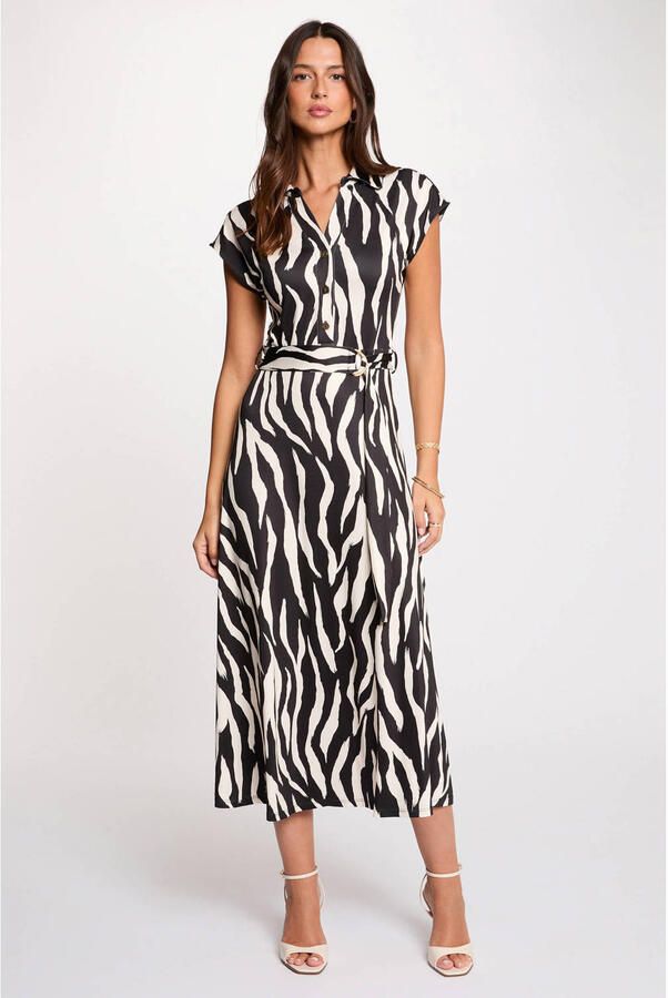 Morgan blousejurk met zebraprint zwart