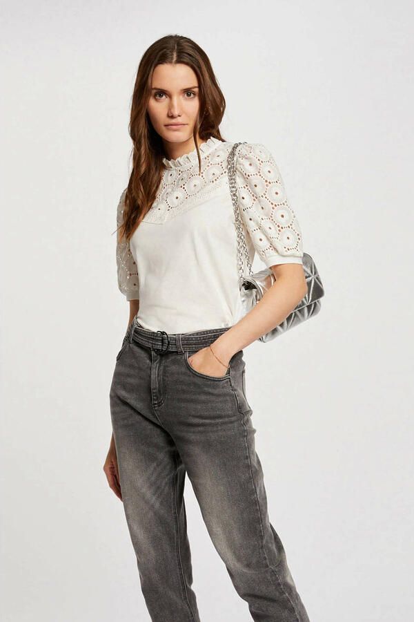 Morgan blousetop met broderie ecru