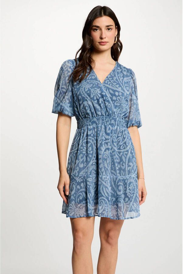 Morgan bohemian jurk met paisley print blauw