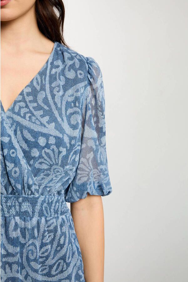 Morgan bohemian jurk met paisley print blauw - Foto 2