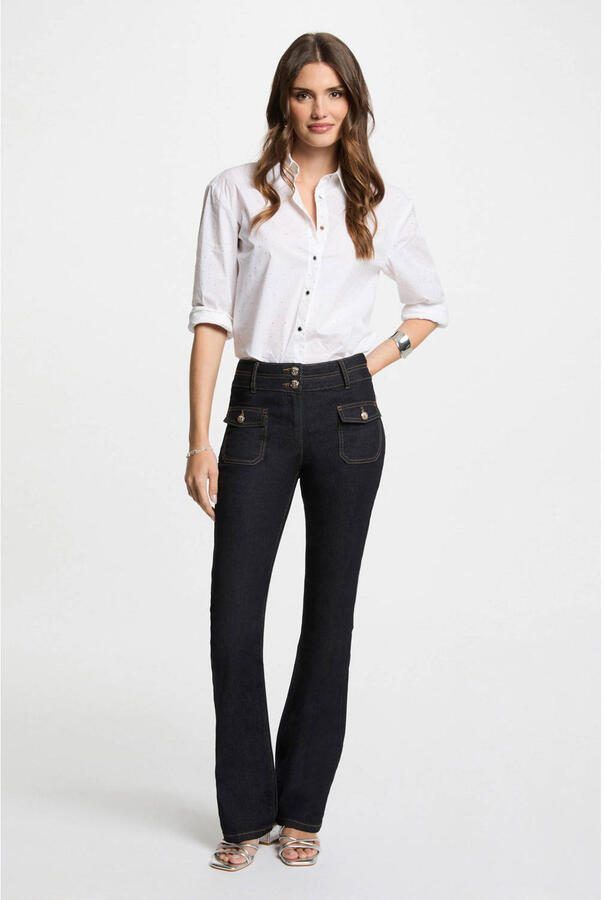 Morgan bootcut jeans dark blue denim - Foto 2