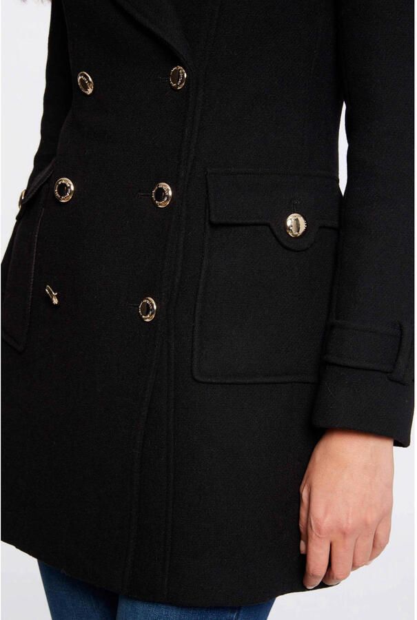 Morgan coat met wol zwart