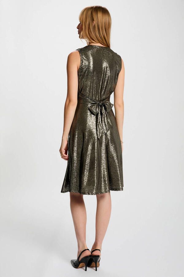 Morgan cocktailjurk met glitter goud - Foto 3