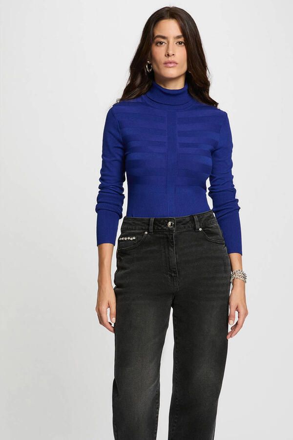Morgan coltrui fijn gebreid blauw