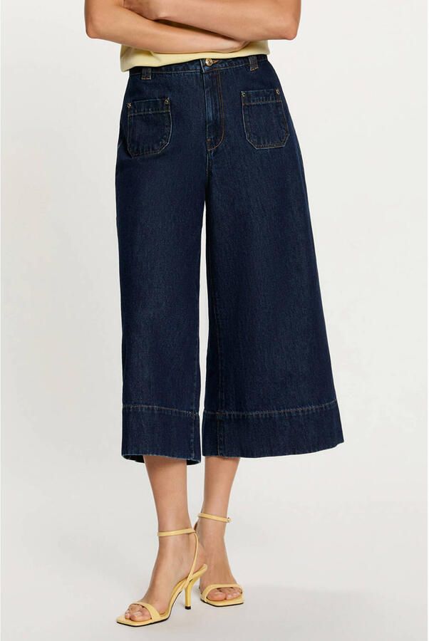 Morgan cropped jeans donkerblauw