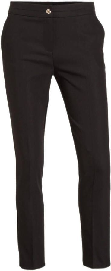 Morgan cropped low waist slim fit pantalon zwart
