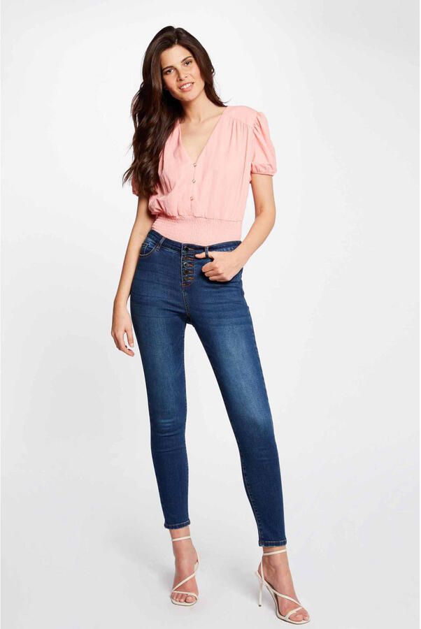Morgan cropped slim fit jeans dark blue