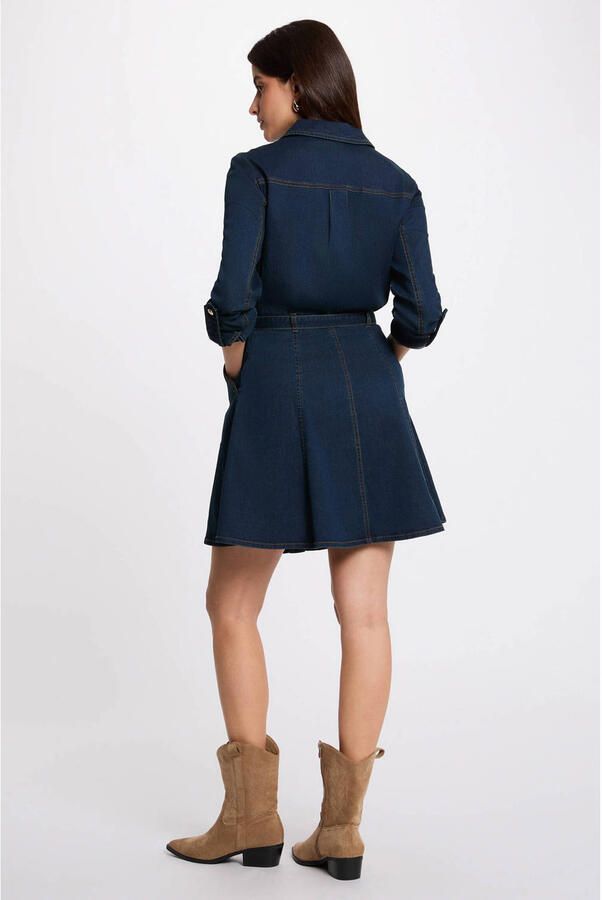 Morgan denim A-lijn jurk dark blue denim - Foto 3