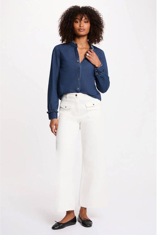 Morgan denim blouse dark blue denim