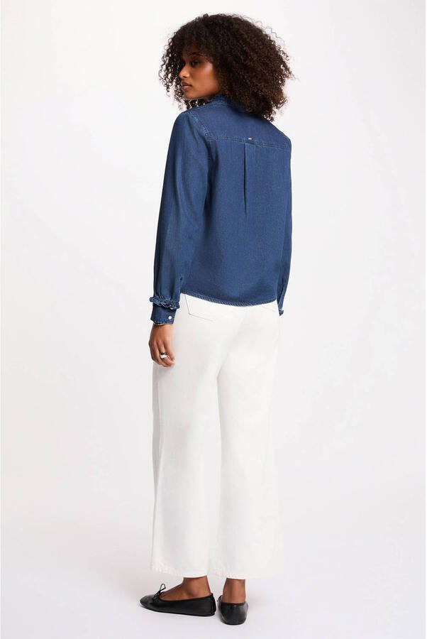 Morgan denim blouse dark blue denim - Foto 3