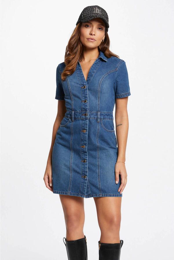 Morgan denim blousejurk medium blue