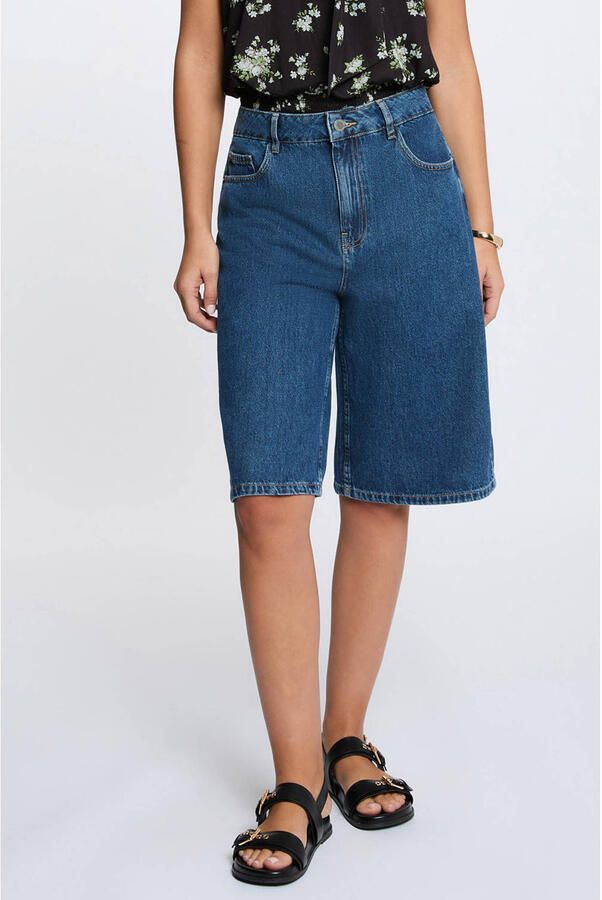Morgan denim short donkerblauw