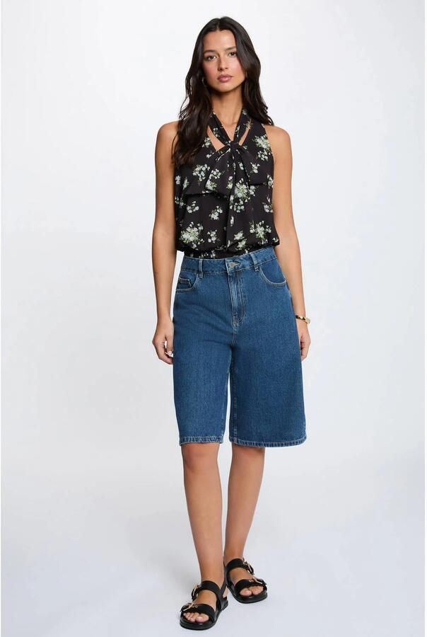 Morgan denim short donkerblauw - Foto 2