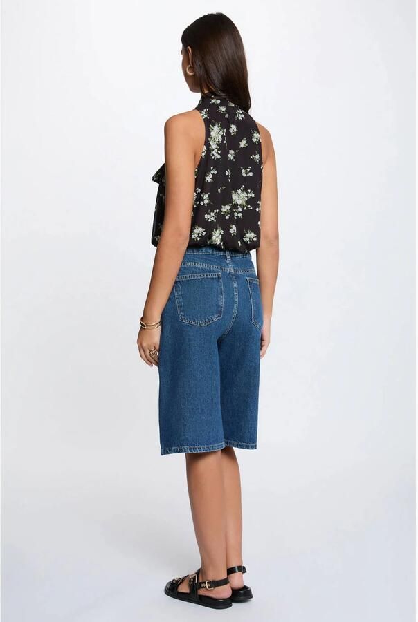 Morgan denim short donkerblauw - Foto 3