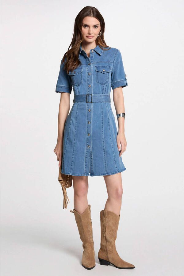 Morgan denim spijkerjurk dark blue denim - Foto 2
