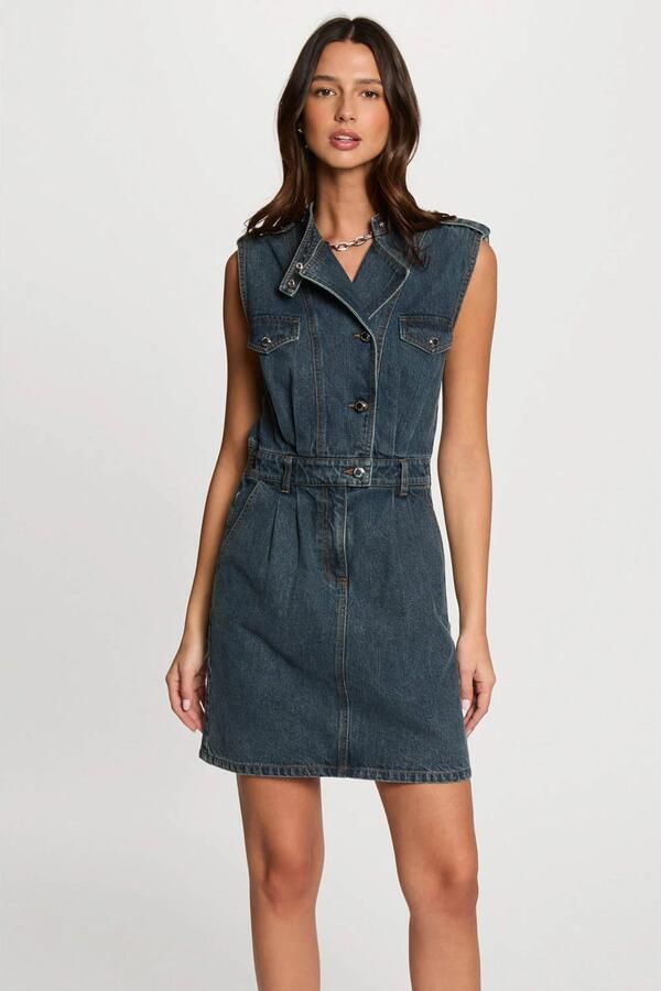Morgan denim spijkerjurk dark blue denim - Foto 1