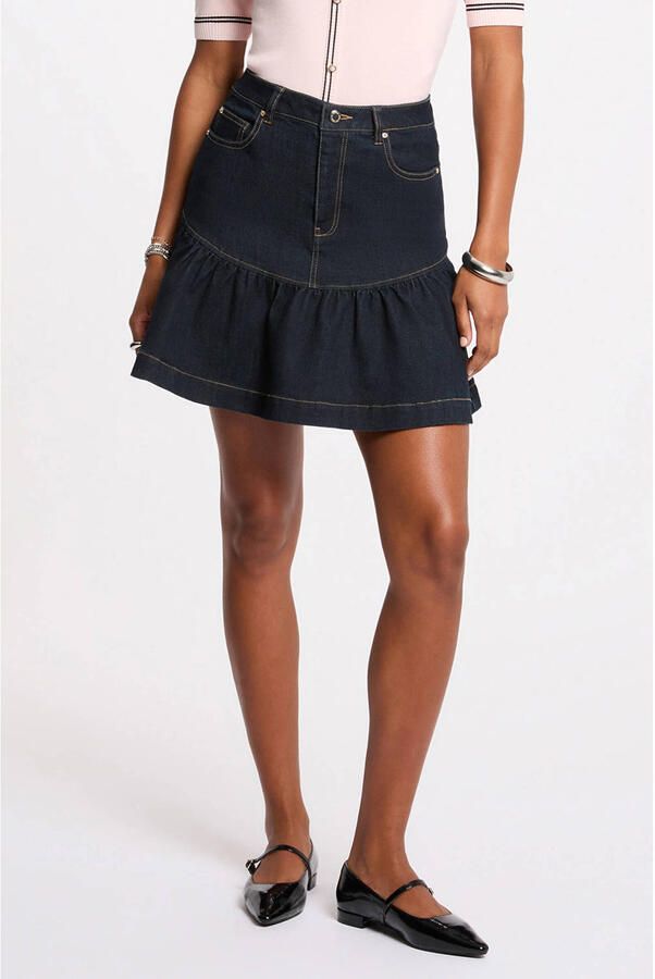 Morgan denim spijkerrok dark blue denim