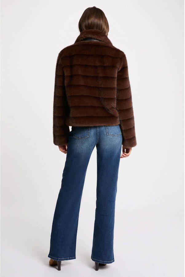 Morgan faux fur jas bruin - Foto 3