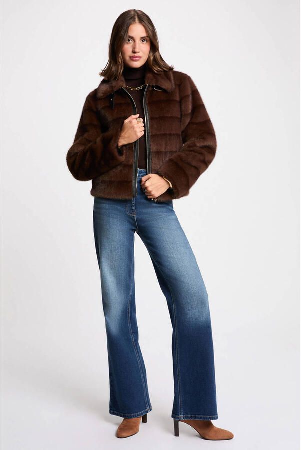 Morgan faux fur jas bruin - Foto 2