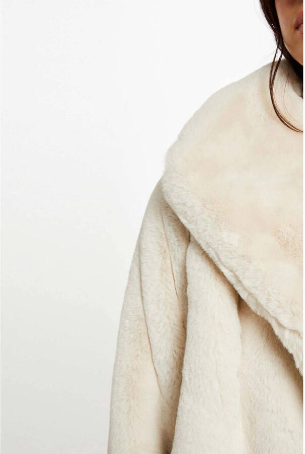Morgan faux fur jas ecru - Foto 2