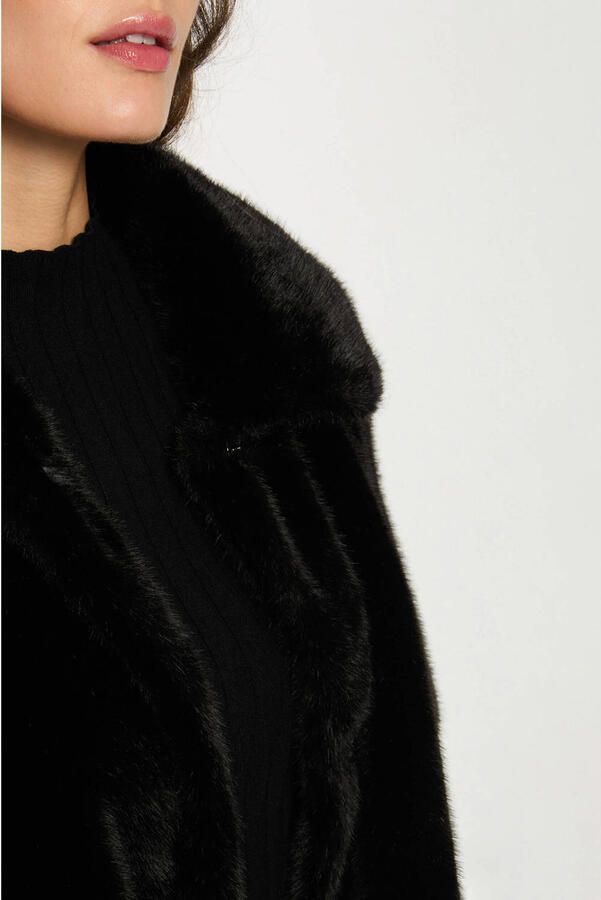 Morgan faux fur jas zwart - Foto 2