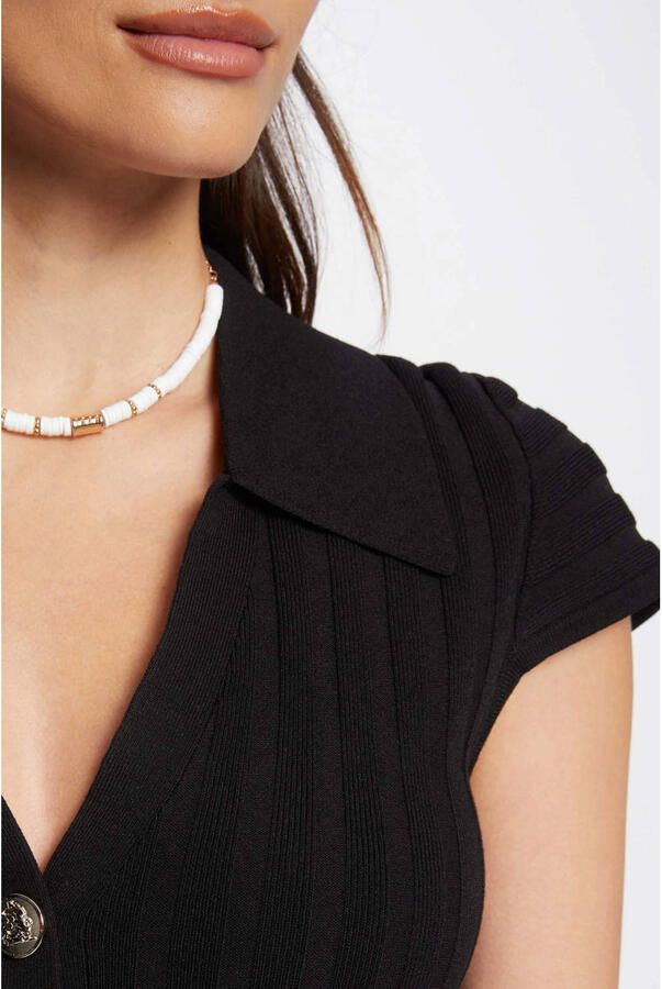 Morgan fijngebreide jurk zwart - Foto 3