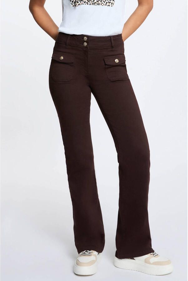Morgan flared jeans bruin
