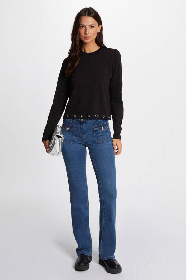 Morgan flared jeans dark blue denim - Foto 3