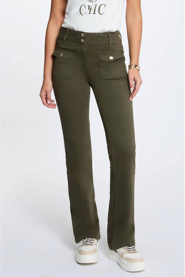 Morgan flared jeans kaki