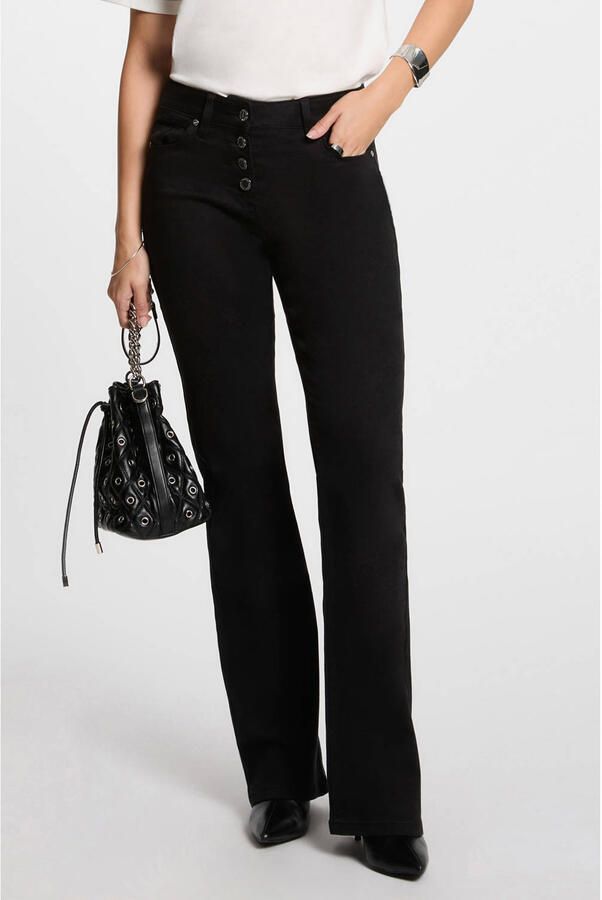 Morgan flared regular waist broek zwart - Foto 1