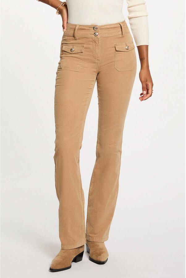 Morgan flared regular waist broek beige