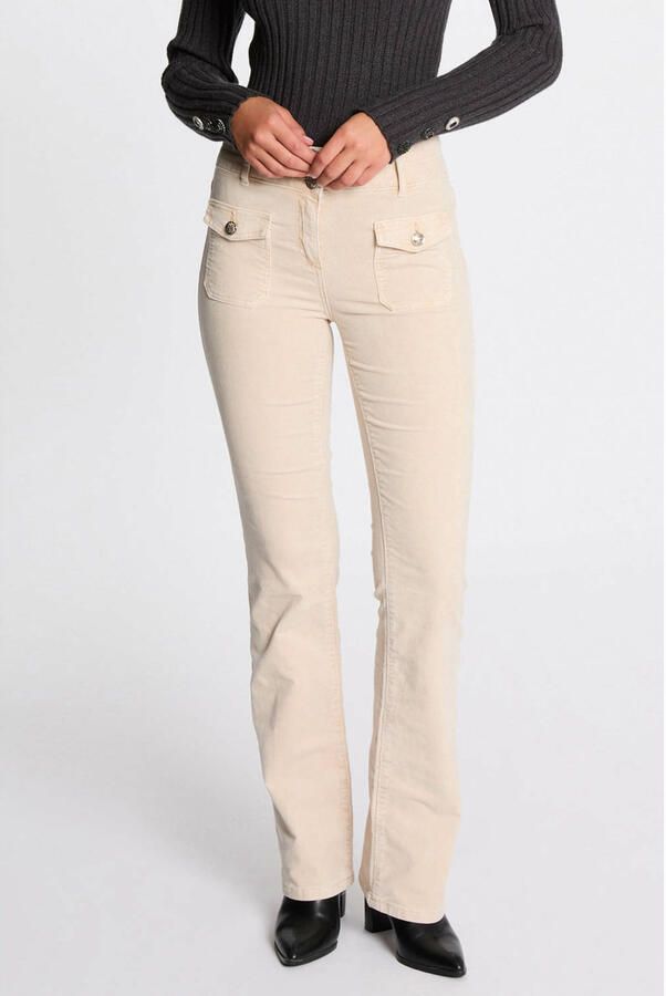 Morgan flared regular waist casual broek ecru