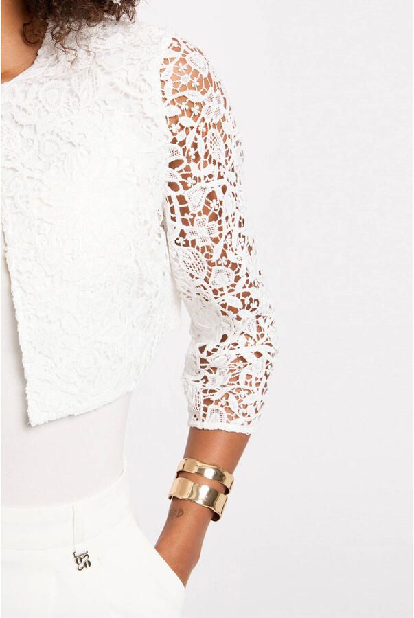 Morgan gebloemde cropped blazer wit - Foto 2