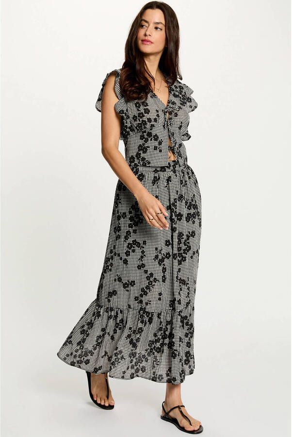 Morgan gebloemde maxi rok zwart - Foto 2