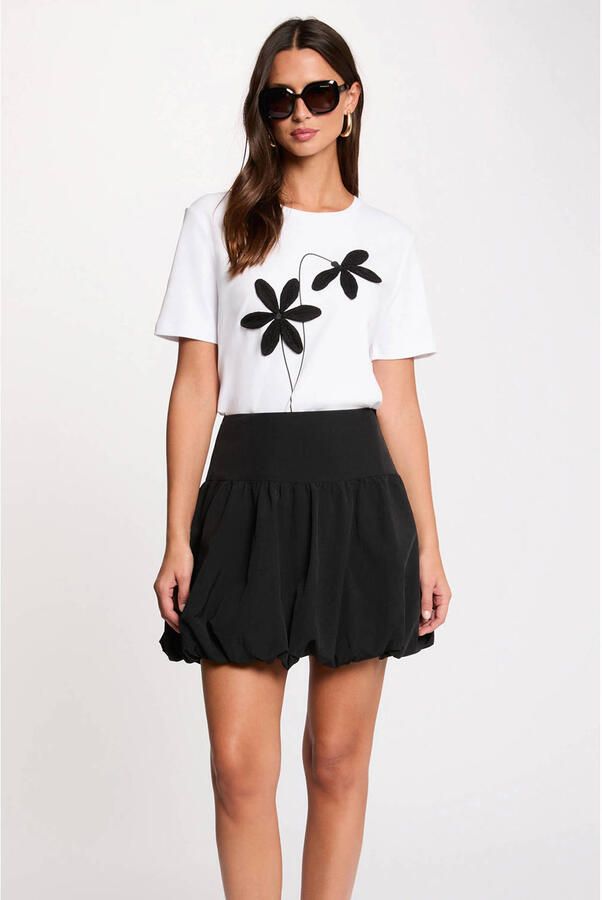 Morgan gebloemde T-shirt wit