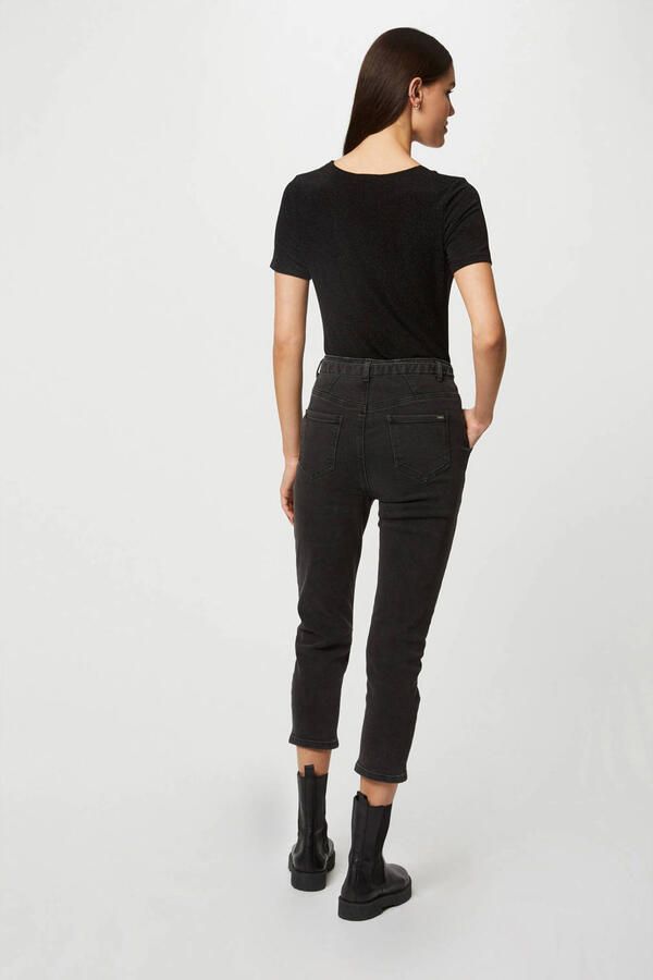 Morgan gebreid T-shirt met glitters zwart